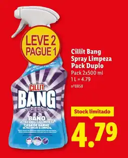 Lidl Cillit Bang Spray Limpeza Pack Duplo promoção