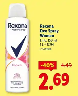 Lidl Rexona Deo Spray Women promoção