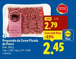 Lidl Preparado de Carne Picada de Porco promoção
