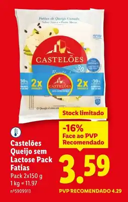 Lidl Castelões Queijo sem Lactose Pack Fatias promoção