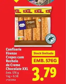 Lidl Confiserie Firenze Crepes com Recheio de Creme Chocolate XXL promoção