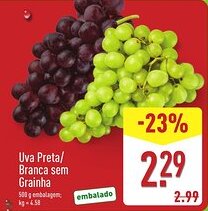ALDI Uva Preta/ Branca sem Grainha promoção