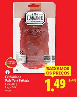 Lidl Fumadinho Paio York Fatiado promoção