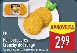 ALDI Hambúrgueres Crunchy de Frango promoção