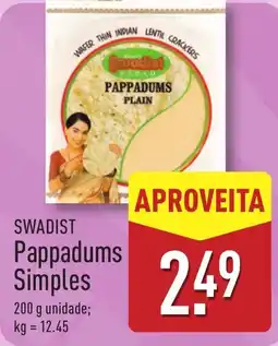ALDI SWADIST Pappadums Simples promoção