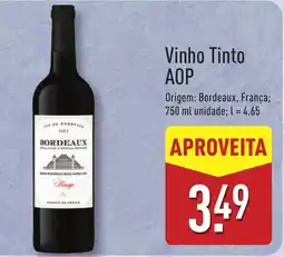 ALDI Vinho Tinto AOP promoção