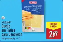 ALDI MILSANI Queijo em Fatias para Sandwich promoção