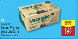 ALDI VAQUEIRO Creme Vegetal para Culinária promoção