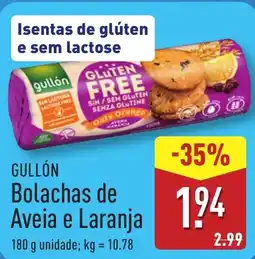 ALDI GULLÓN Bolachas de Aveia e Laranja promoção
