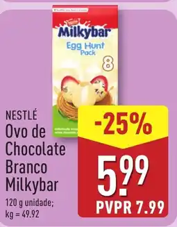 ALDI NESTLÉ Ovo de Chocolate Branco Milkybar promoção