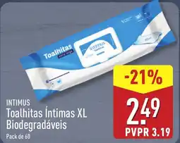 ALDI INTIMUS Toalhitas Intimas XL Biodegradáveis promoção
