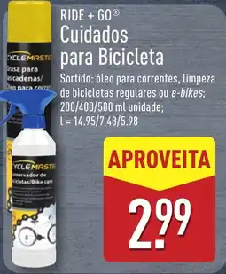 ALDI RIDE + GO Cuidados para Bicicleta promoção