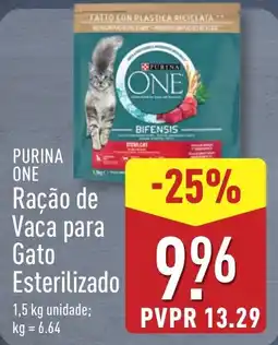 ALDI PURINA ONE Ração de Vaca para Gato Esterilizado promoção