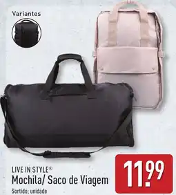 ALDI LIVE IN STYLE Mochila/ Saco de Viagem promoção
