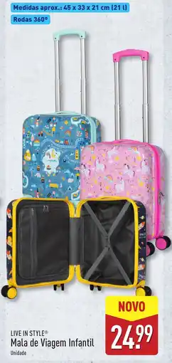 ALDI LIVE IN STYLE Mala de Viagem Infantil promoção