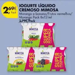 Pingo Doce Iogurte líquido cremoso mimosa promoção