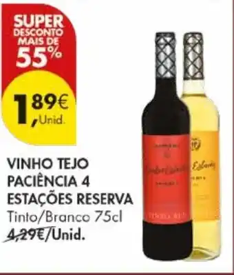 Pingo Doce Vinho tejo paciência 4 estações reserva promoção