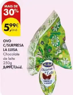 Pingo Doce Ovo c/surpresa la luisa chocolate de leite promoção