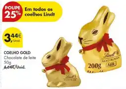 Pingo Doce Coelho gold chocolate de leite promoção