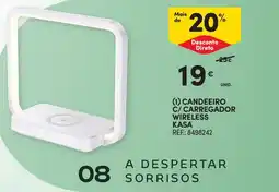 Continente Candeeiro c/ carregador wireless kasa promoção