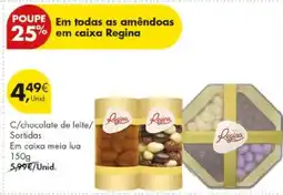 Pingo Doce Regina C/chocolate de leite/ Sortidas Em caixa meia lua promoção