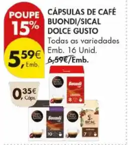 Pingo Doce Cápsulas de café buondi/sical dolce gusto promoção