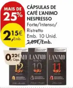 Pingo Doce Cápsulas de café l'animo nespresso promoção