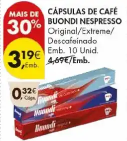 Pingo Doce Cápsulas de café buondi nespresso promoção