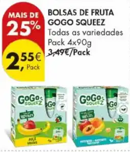Pingo Doce Bolsas de fruta gogo squeez promoção