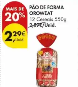 Pingo Doce Pão de forma oroweat promoção