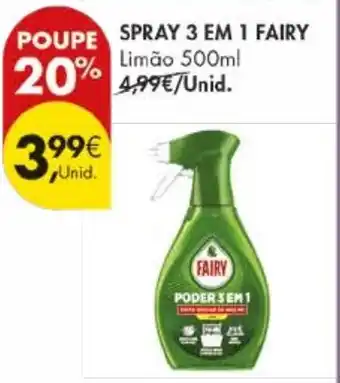 Pingo Doce Spray 3 em 1 fairy limão promoção