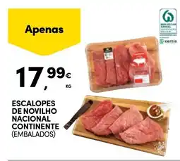 Continente Escalopes de novilho nacional continente (embalados) promoção