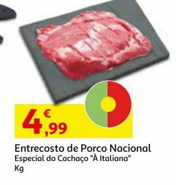 Auchan Porco nacional cachaç0:italiana:kg promoção