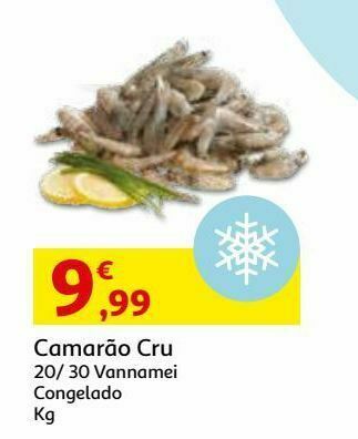 Auchan Camarão cru congelado 20/30:vannamei kg de peso liquido promoção