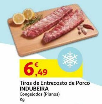 Auchan Porco tiras entrecosto:piano cong. kg indubeira promoção