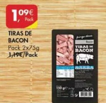 Pingo Doce Tiras de Bacon 2x75g promoção