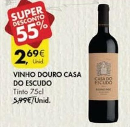 Pingo Doce Vinho Douro Casa do Escudo 75cl promoção