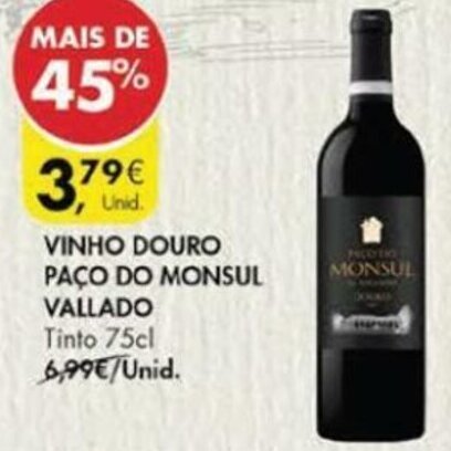 Pingo Doce Vinho Douro Paço do Monsul Vallado 75cl promoção