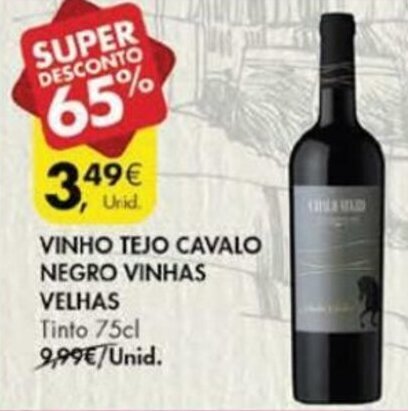 Pingo Doce Vinho Tejo Cavalo Negro Vinhas Velhas 75cl promoção