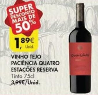 Vinho Tejo Paciência Quatro Estações Reserva 75cl