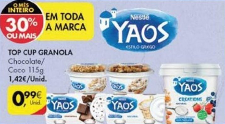 Pingo Doce Yaos Top Cup Granola 115g promoção