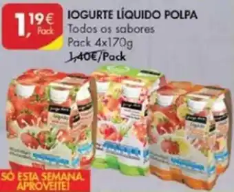 Pingo Doce Iogurte Líquido Polpa 4x170g promoção