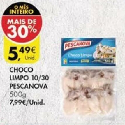 Pingo Doce Choco Limpo 10/30 Pescanova 500g promoção