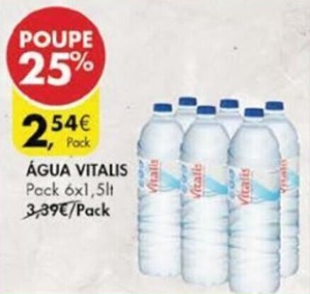 Pingo Doce Água Vitalis 6x1,5lt promoção