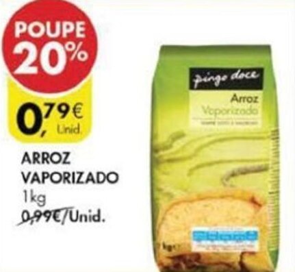 Pingo Doce Arroz Vaporizado 1kg promoção