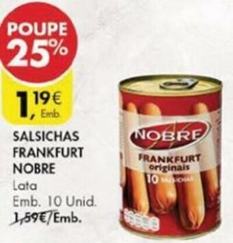 Pingo Doce Salsichas Frankfurt Nobre 10 unid promoção