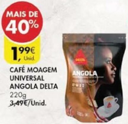 Pingo Doce Café Moagem Universal Angola Delta 220g promoção