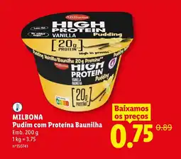 Lidl MILBONA Pudim com Proteína Baunilha promoção