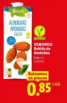 Lidl VEMONDO Bebida de Amêndoa promoção