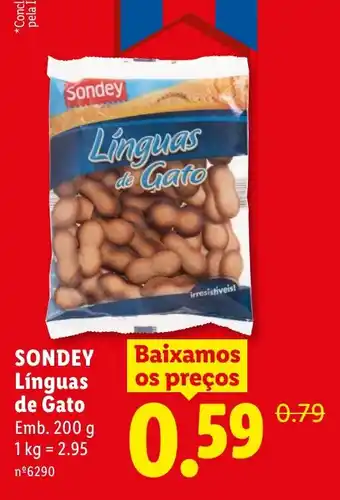 Lidl SONDEY Línguas de Gato promoção
